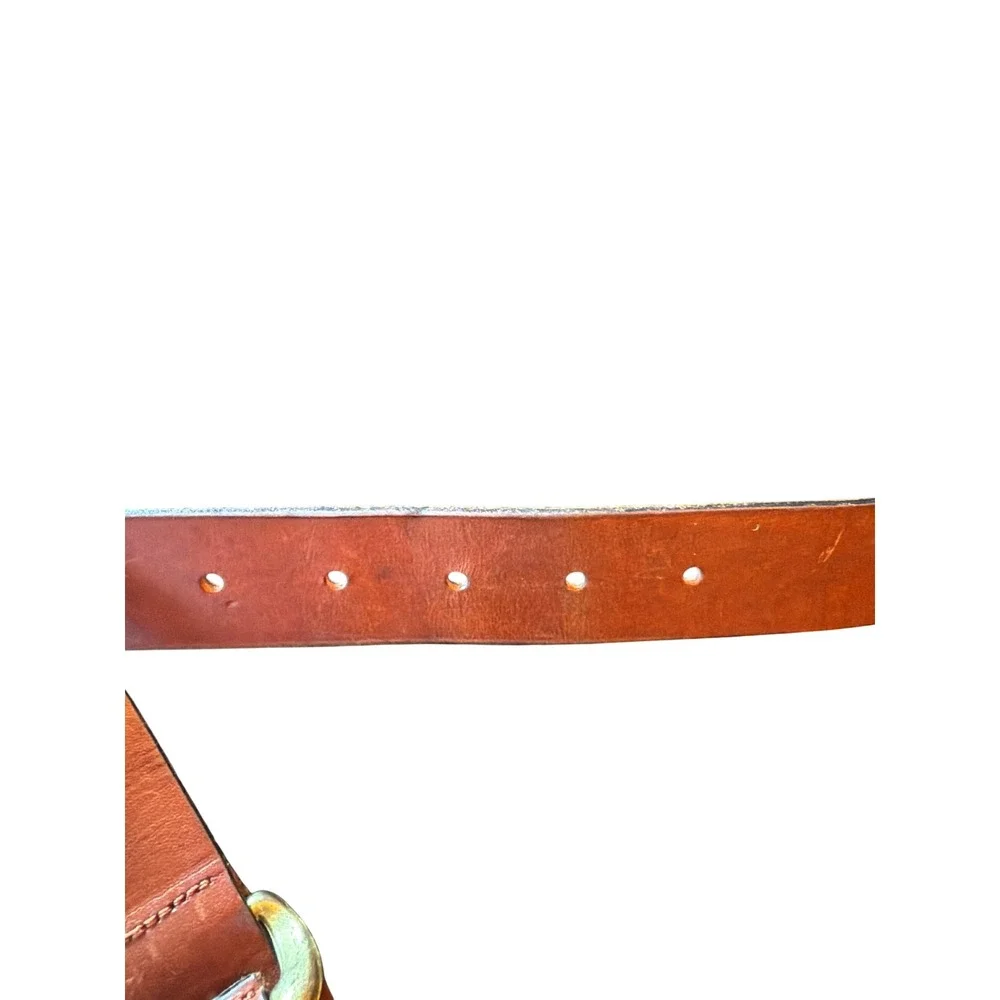 Capezio Belt Brown Genuine Leather Argentina Small Brass Buckle Classic SM